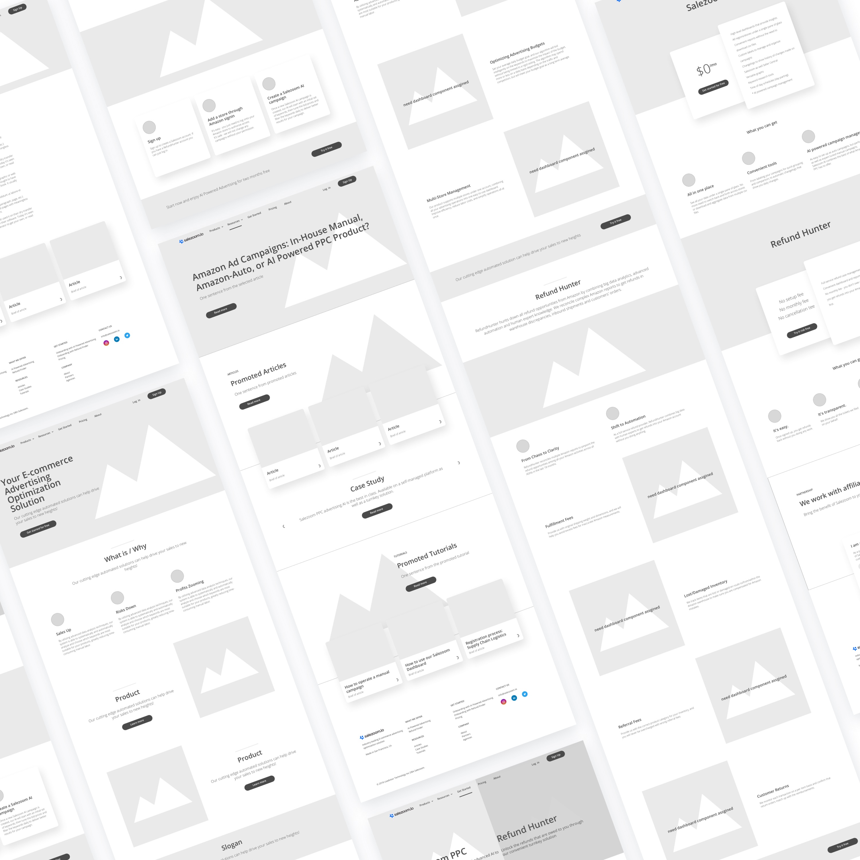 salezoom wireframes